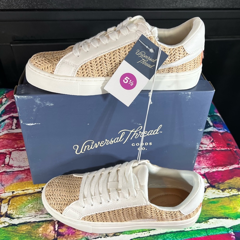 Beachy Woven Aesthetic Sneakers Memory Foam by Universal Thread Summer Vacation - Picture 4 of 9